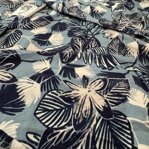 Blue/Navy Tropical Button Up Shirt